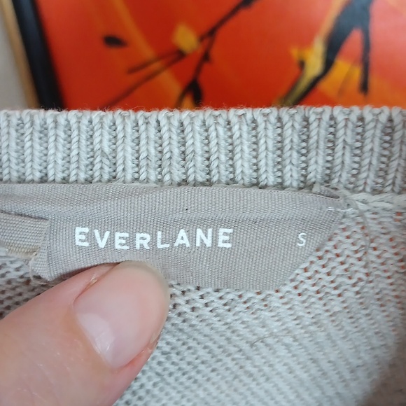 Everlane The Soft Cotton V Neck Knit Sweater Size Small - Picture 4 of 6